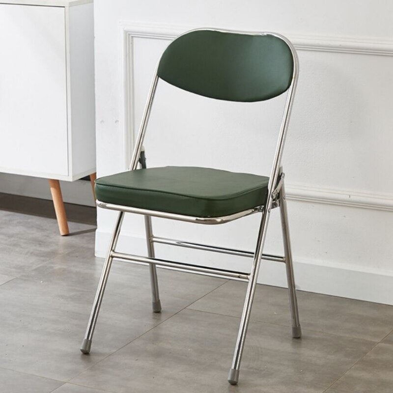 Classic Thickened Electroplated Folding Chair Comfortable Dining Chair Office Chair Accent Chairs for Living Room Furniture Ins