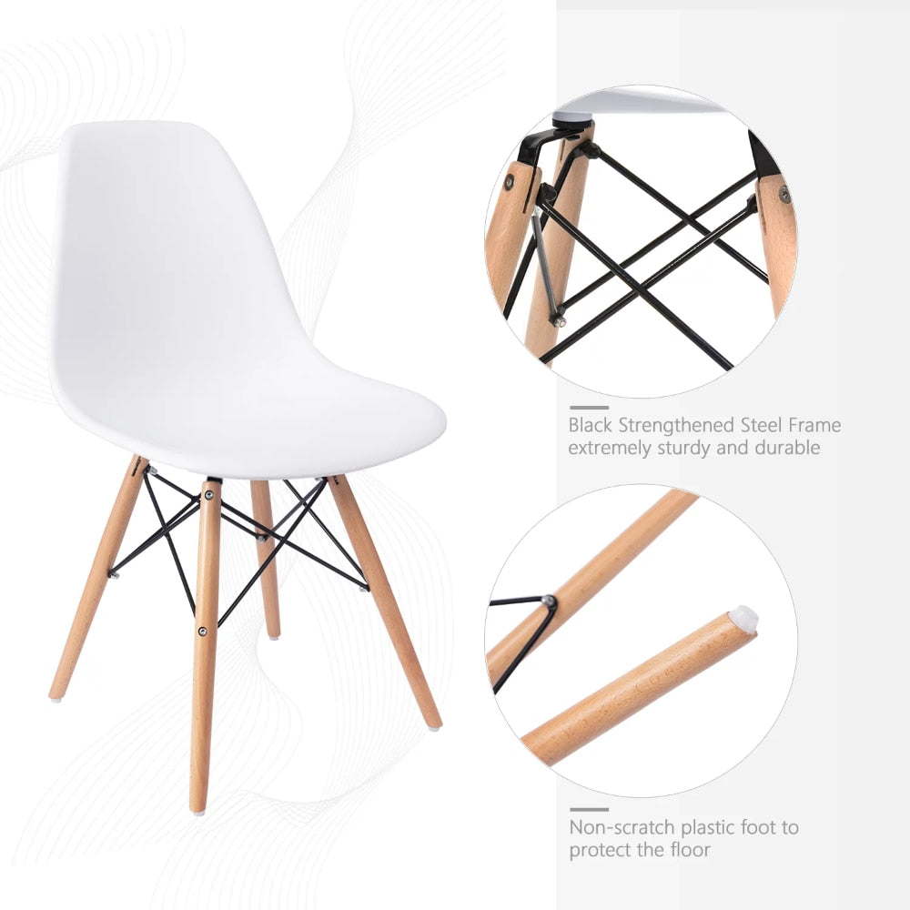 Pre-Assembled Mid Century Modern Dining Chairs, Set of 4, Multiple Colors Accent Chairs for Living Room Furniture