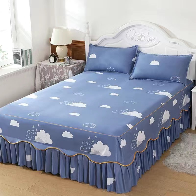 3 Pcs Bedding Smooth Quilted Bedspread on The Bed Light Luxury Home Linen Bed Sheet Set with Pillowcases for Queen King Size Bed