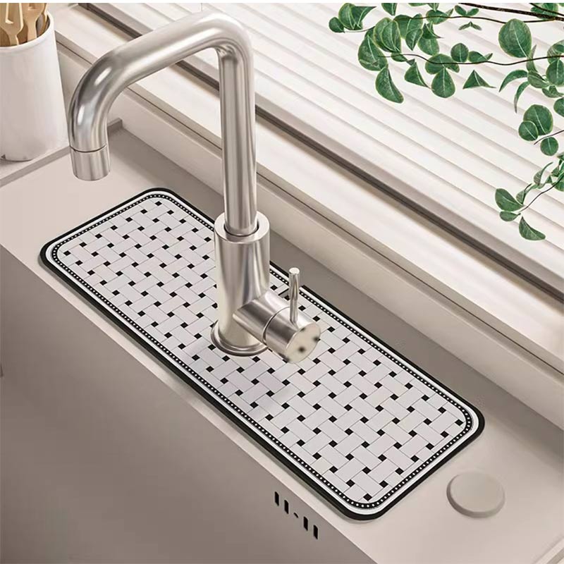 Classic Sink Faucet Drain Pad Table Mat Toilet Diatom Mud Absorbent Pad Non-slip Anti-mildew Mat for Kitchen Countertop Dining