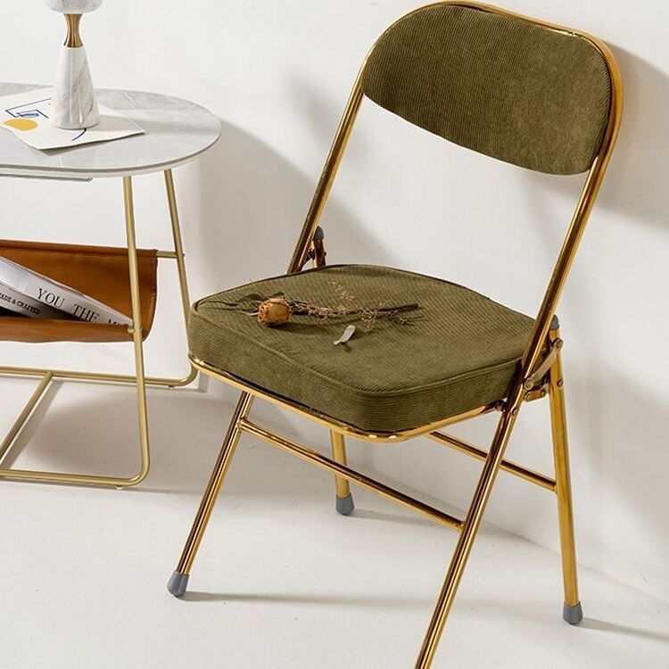 Classic Thickened Electroplated Folding Chair Comfortable Dining Chair Office Chair Accent Chairs for Living Room Furniture Ins
