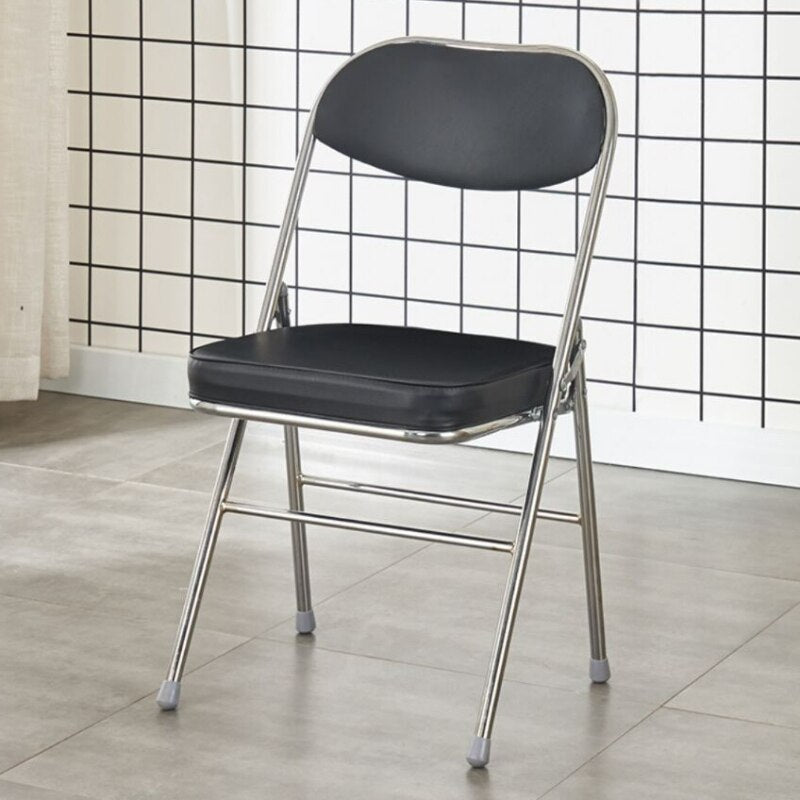 Classic Thickened Electroplated Folding Chair Comfortable Dining Chair Office Chair Accent Chairs for Living Room Furniture Ins