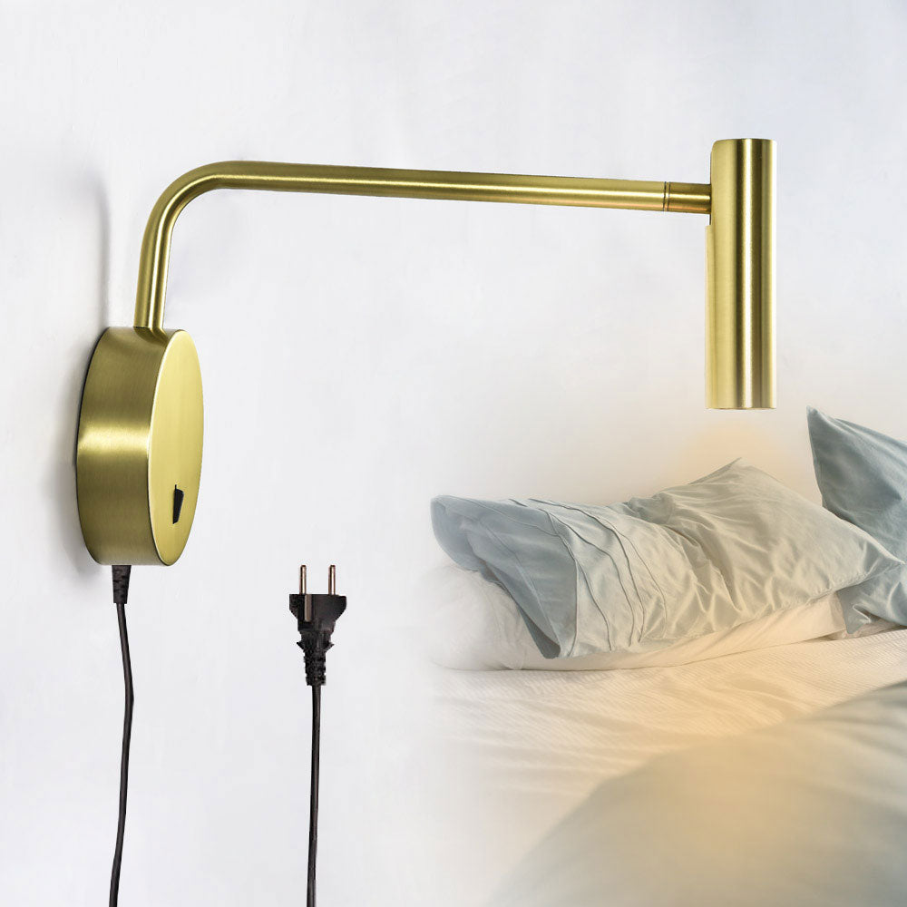 Zerouno EU plug wall lamps switch swing arm bedroom mounted home bedside headboard book light reading night lighting fixtures