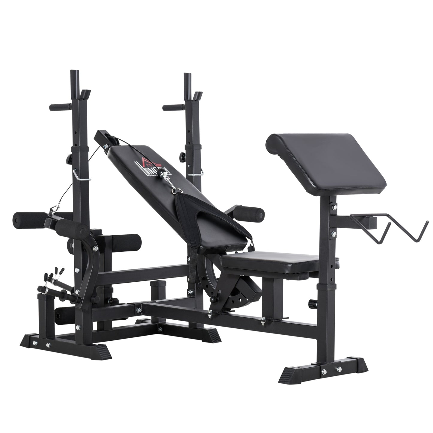 HOMCOM Weight Bench Body Training Multi-functional Bodybuilding Bench 210x110x103-123cm Black