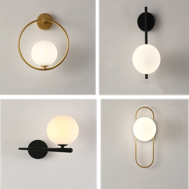 Nordic Glas Ball FÜHRTE Wand Licht für Wohnzimmer Interior Schlafzimmer LED Wand Leuchte mit 7w G9 Birne wand Leuchte für Home