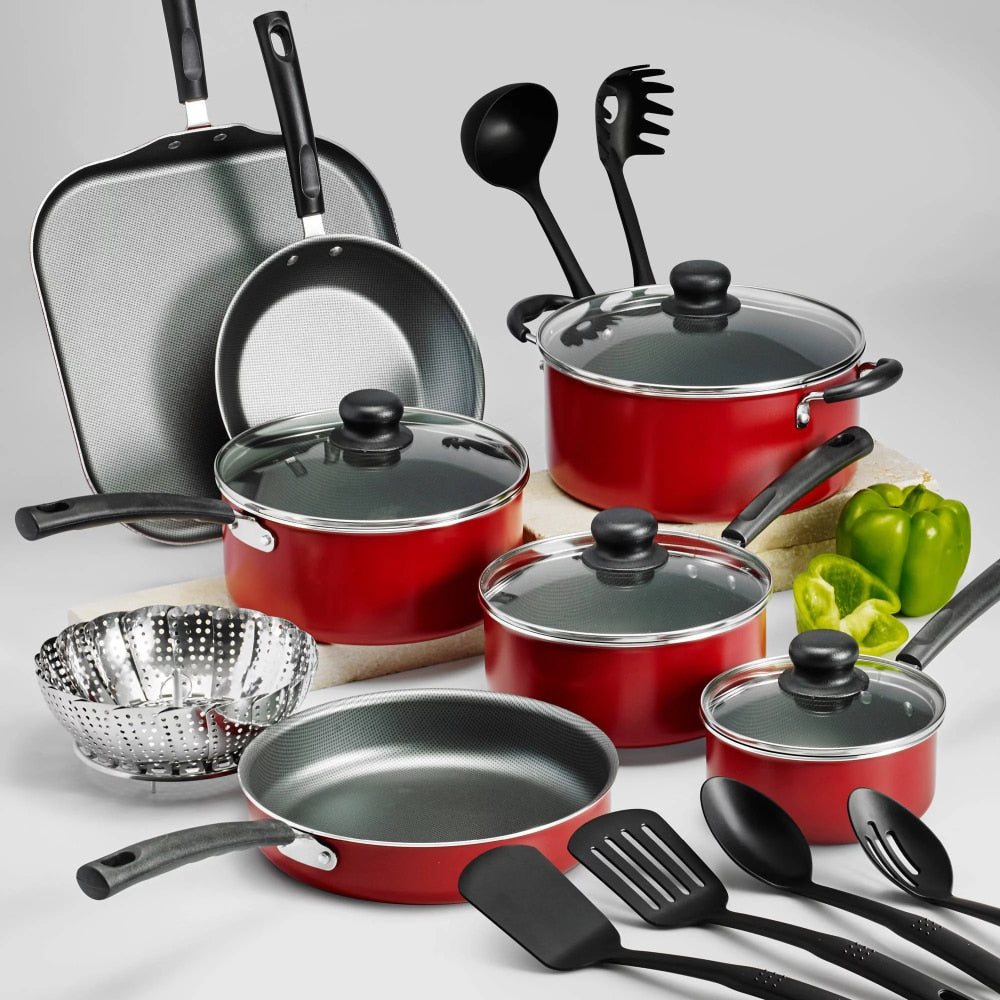 Tramontina Primaware 18 Piece Non-stick Cookware Set, Red,2023 NOW!
