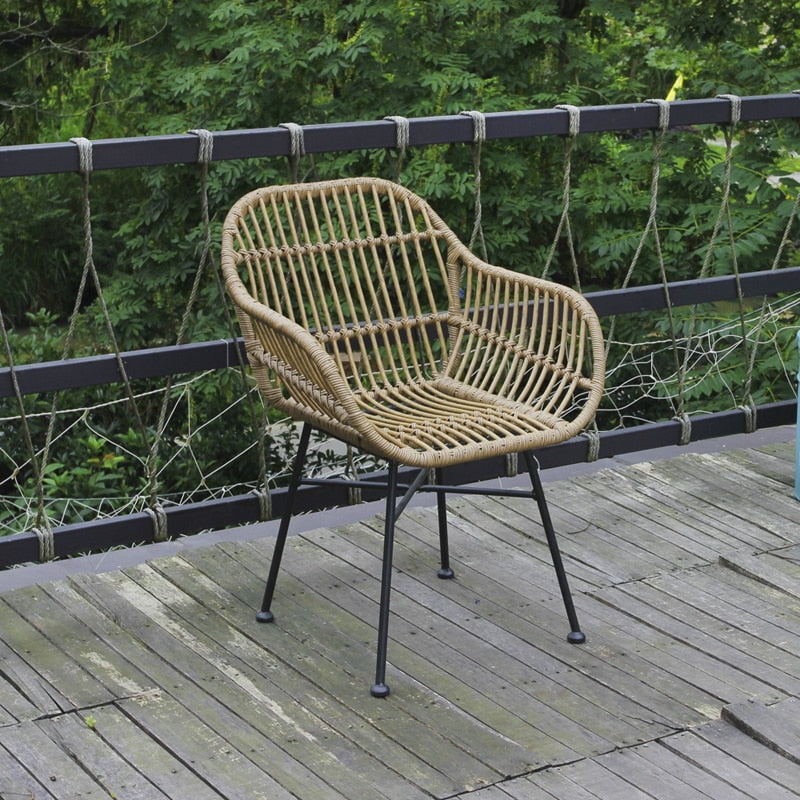 Rattan Dining Chairs Lounge Kitchen Furniture Armchair Rattan Accent Living Room Chair Modern Minimalist Cadeiras Furniture