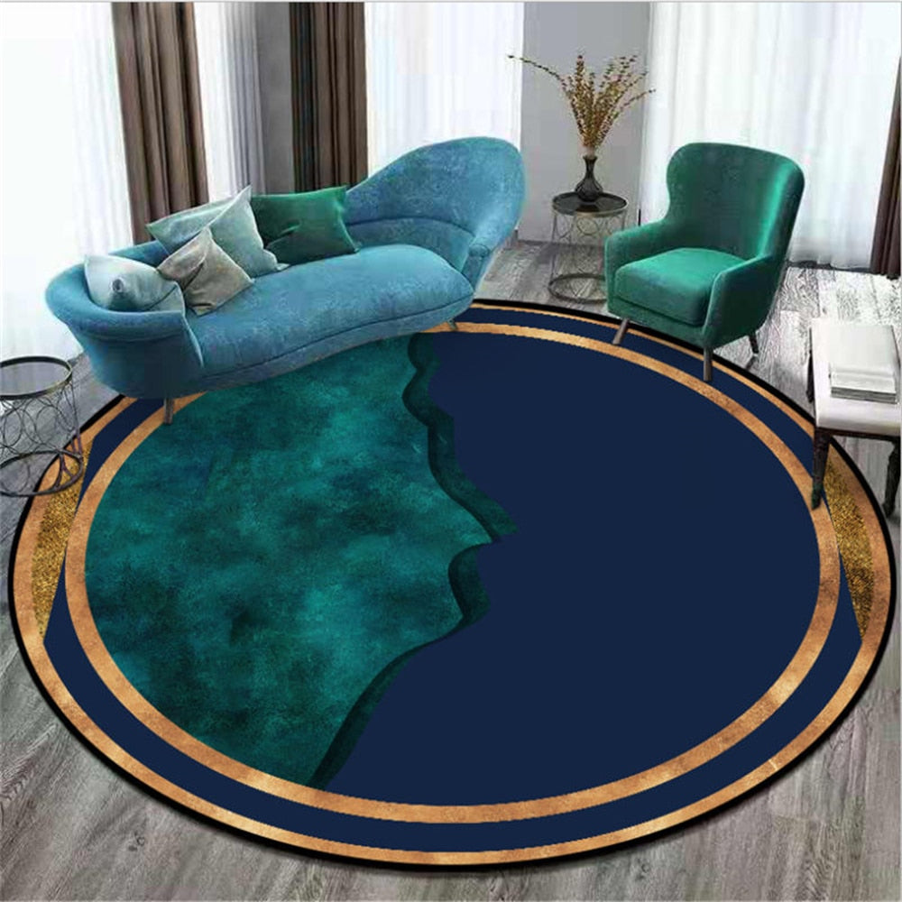 MiRcle Sweet Fashional Design Rong Rugs For Living Room Carpet Bedroom Home Decor Chair Mat Green Gold Style Anti Slip Delicate