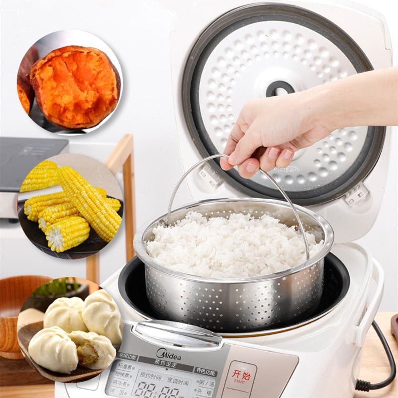 Stainless Steel Kitchen Steam Basket Pressure Cooker Anti-scald Steamer Multi-Function Fruit Cleaning Basket Cookeo Accessories