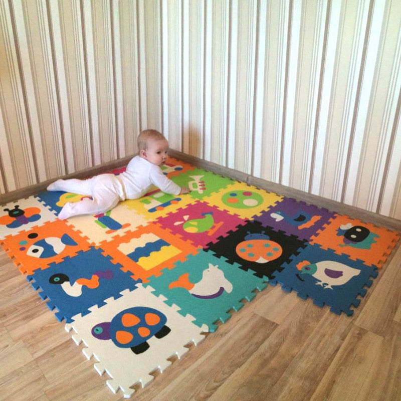 Children's soft developing crawling rugs,baby play puzzle number/letter/cartoon eva foam mat,pad floor for baby games 30*30*1cm
