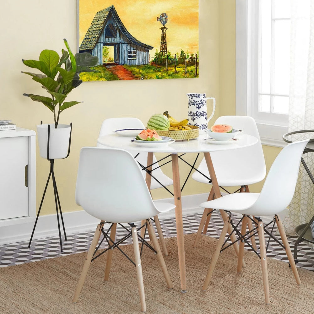 Pre-Assembled Mid Century Modern Dining Chairs, Set of 4, Multiple Colors Accent Chairs for Living Room Furniture