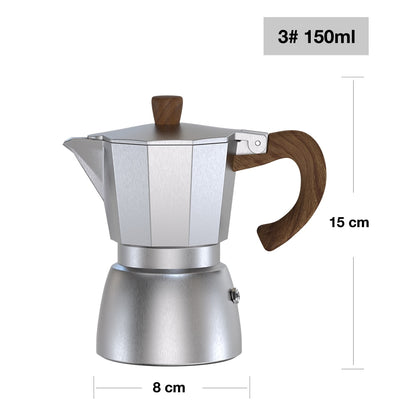 Coffee Maker Pot Aluminum Mocha Espresso Percolator Pot Coffee Kettle Cafetera Home Outdoor Stovetop Cafe Tools Sliver Red Black