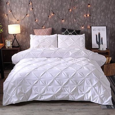 2/3pcs Luxury Solid Comfortable Quilt Cover Adult Bedding Bed Linens White/Gray Bed Cover Pillowcase Queen King Duvet Cover Set