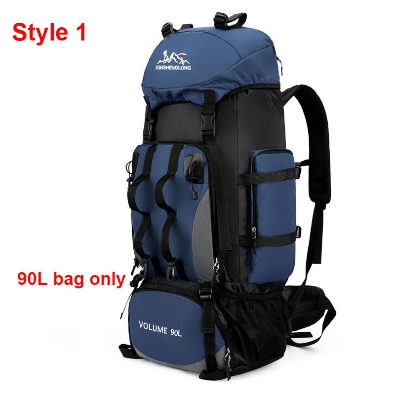 80L 90L Large Camping Backpack Travel Bag Men's Women Luggage Hiking Shoulder Bags Outdoor Climbing Trekking Men Traveling Bag