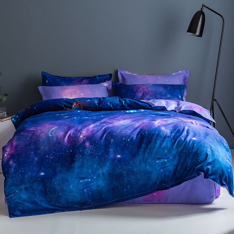 3pcs Star Sky Duvet Cover with Pillow Case Printed Luxury 3d Comforter Bedding Set with Cover Queen/King Double or Single Bed