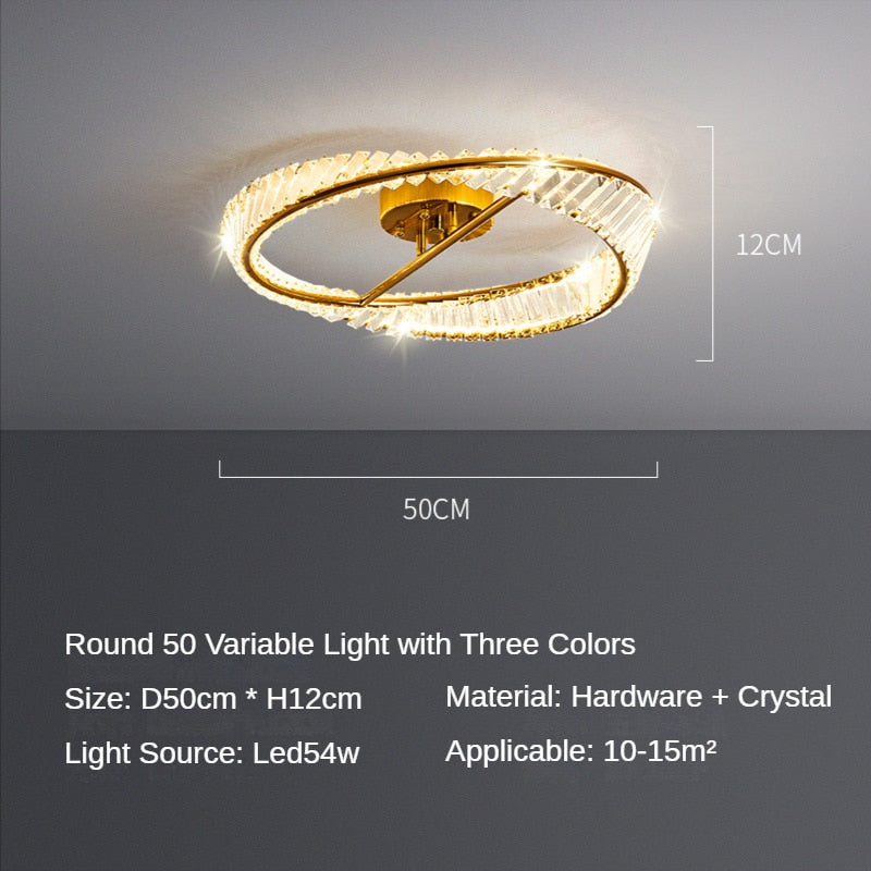 2023 Luxury Ceiling Lamps Modern Bedroom Crystal Led Chandelier Lamps Living Room Ceiling Lights Luster Indoor Lighting Fixtures