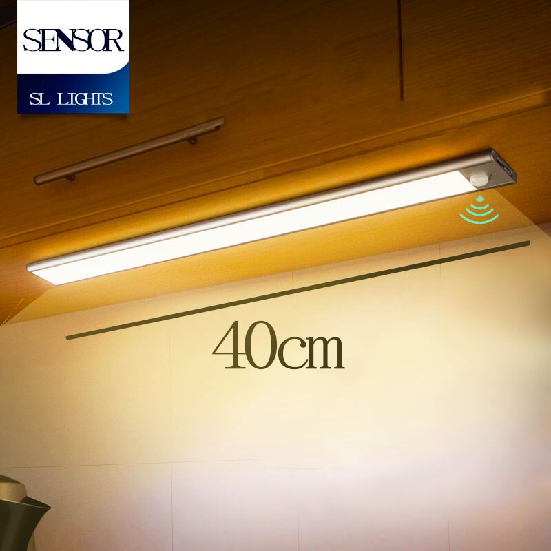 Ultra Thin USB Rechargeable LED Light Under Cabinet Lighting PIR Motion Sensor LED Kitchen Wardrobe Cabinet Lamp LED Night Light