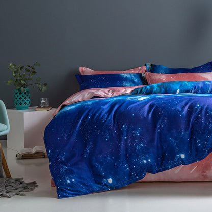 3pcs Star Sky Duvet Cover with Pillow Case Printed Luxury 3d Comforter Bedding Set with Cover Queen/King Double or Single Bed