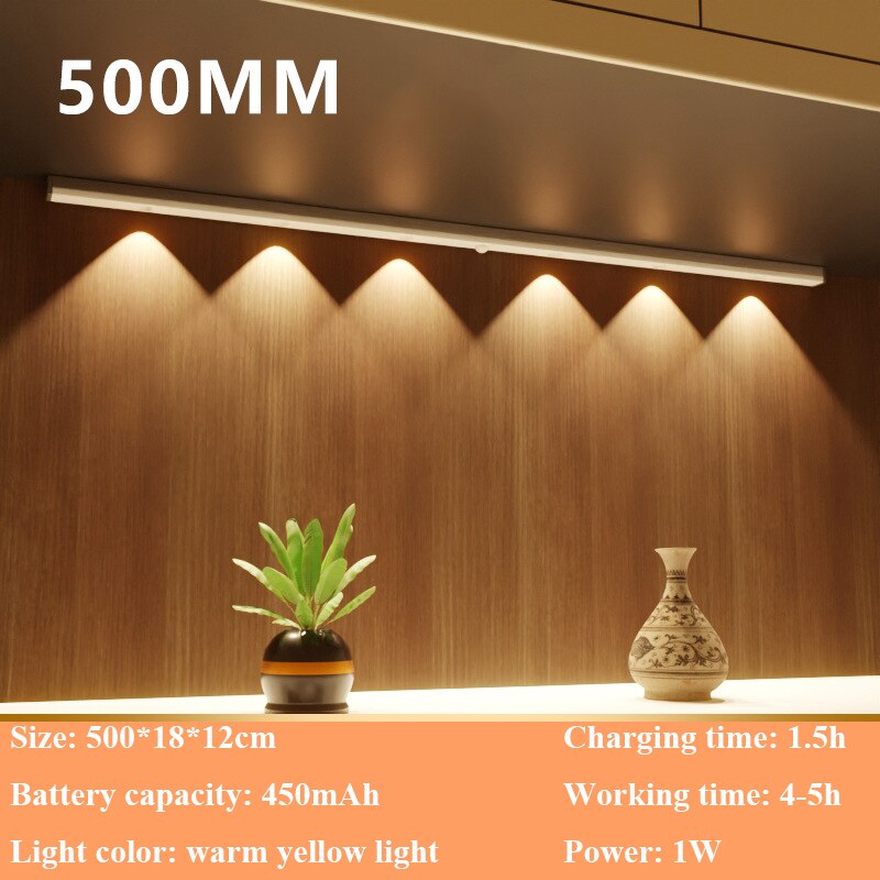 Ultra Thin USB Rechargeable LED Light Under Cabinet Lighting PIR Motion Sensor LED Kitchen Wardrobe Cabinet Lamp LED Night Light