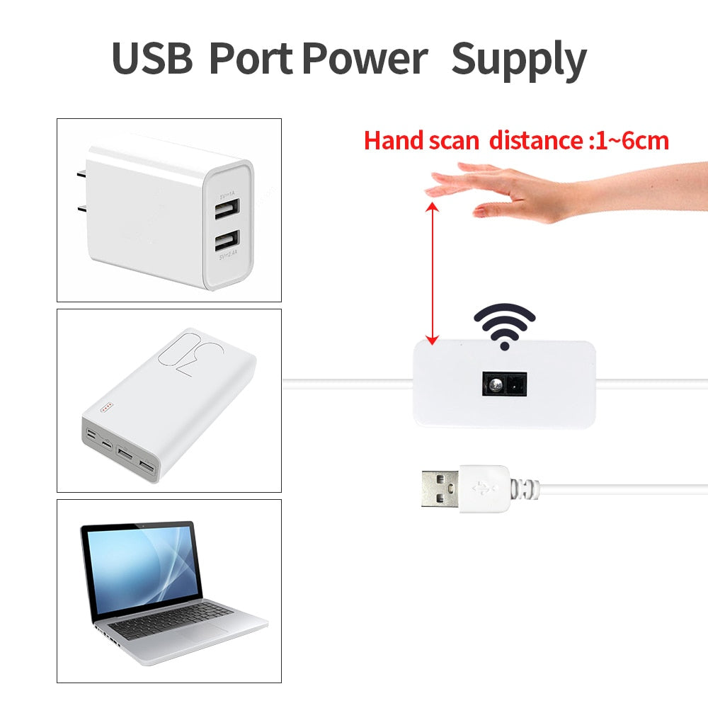 DC 5V Lamp USB Motion LED Backlight TV LED Strip Hand Sweep Waving ON OFF Sensor Light diode lights Double-sided tape