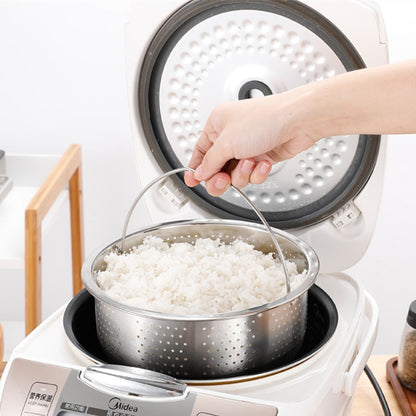 Kitchen Novel Stainless Steel Food Steamer Basket with Silicone Handle Feet Rice Pressure Cooker Steaming Grid Cooking Utensils