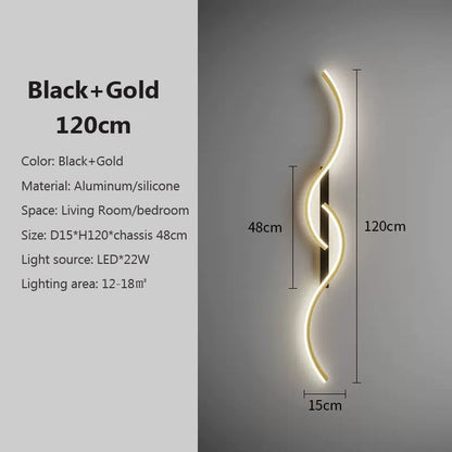 Modern LED Wall Lamp Minimalist Bedroom Bedside Led Sconce Long Strip Lustre Living Room Sofa Home Interior Lighting Fixtures