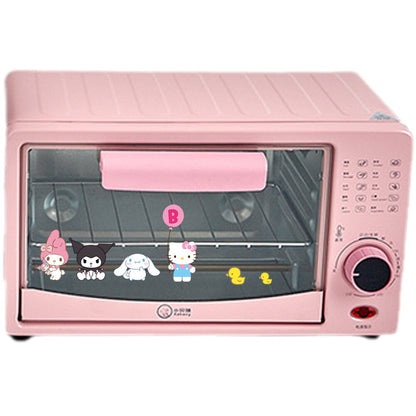 Sanrios Kuromi Cinnamoroll Hellokittys My Melody Mini Household Oven Multifunctional Double Layer Oven Kitchen Supplies 12L Gift