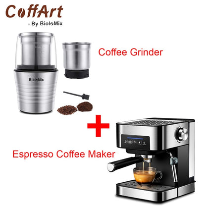 Coffart By BioloMix 20 Bar Italian Type Espresso Coffee Maker Machine with Milk Frother Wand for Espresso, Cappuccino and Mocha