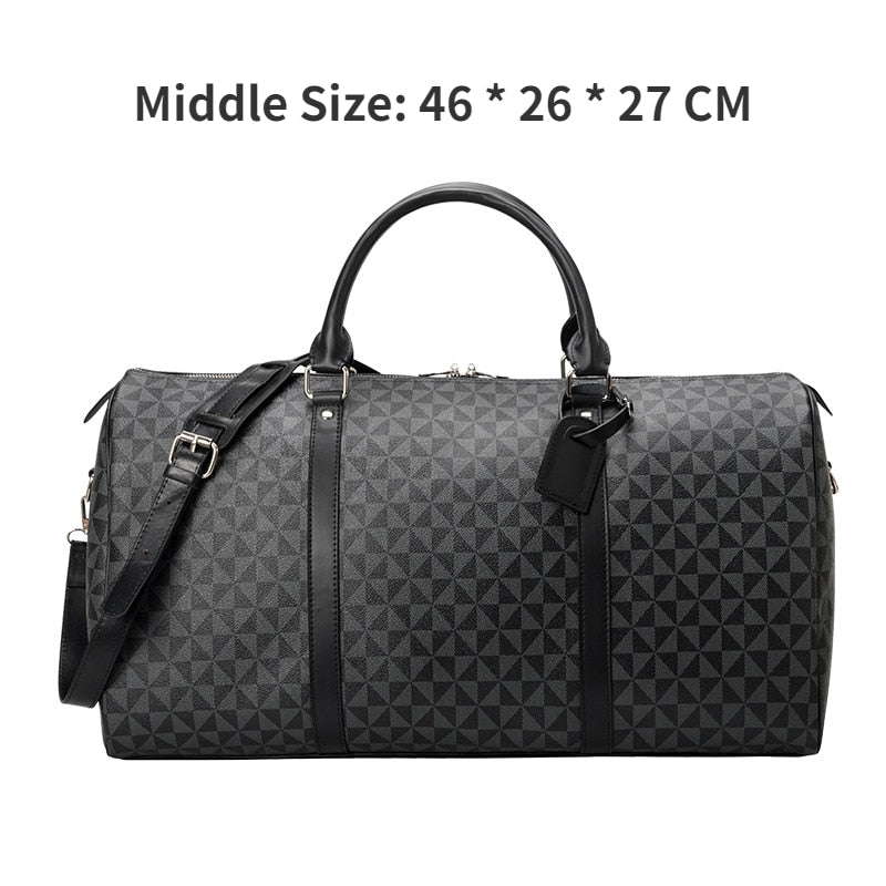 2023 Fashion Waterproof Pu Fitness Handbag For Men Leather Shoulder Bag Business Large Travel Duffle Luggage Bag For Male