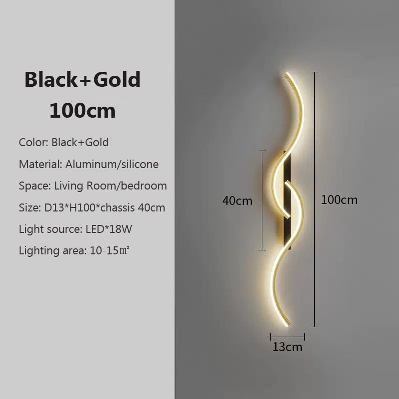 Modern LED Wall Lamp Minimalist Bedroom Bedside Led Sconce Long Strip Lustre Living Room Sofa Home Interior Lighting Fixtures