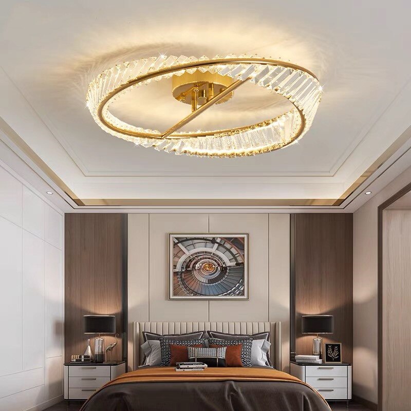 2023 Luxury Ceiling Lamps Modern Bedroom Crystal Led Chandelier Lamps Living Room Ceiling Lights Luster Indoor Lighting Fixtures