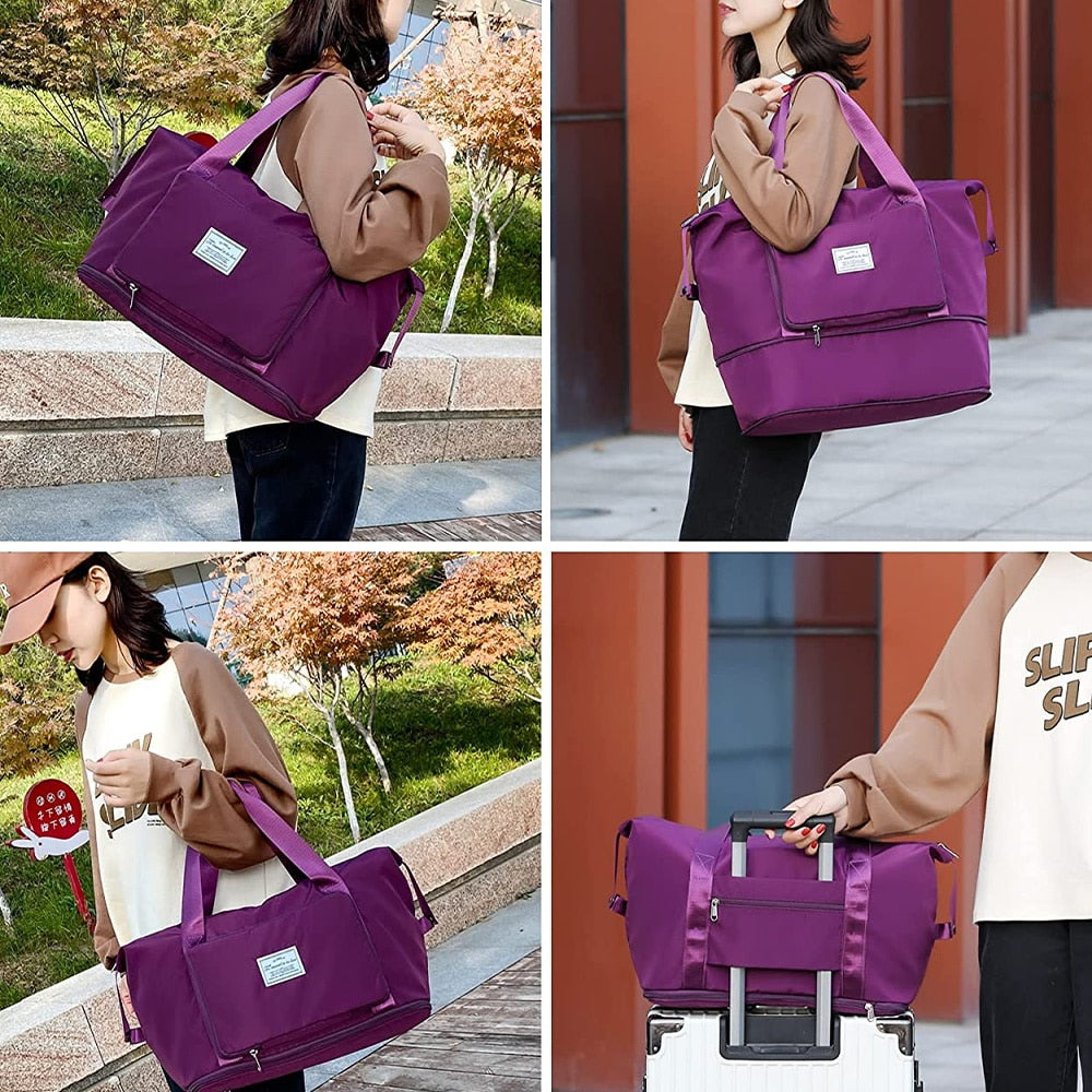 2022 Women Travel Bag Large Capacity Bags Tote Foldable Luggage Shoulder Duffle Storage Waterproof Handbags Yoga Sport Crossbody