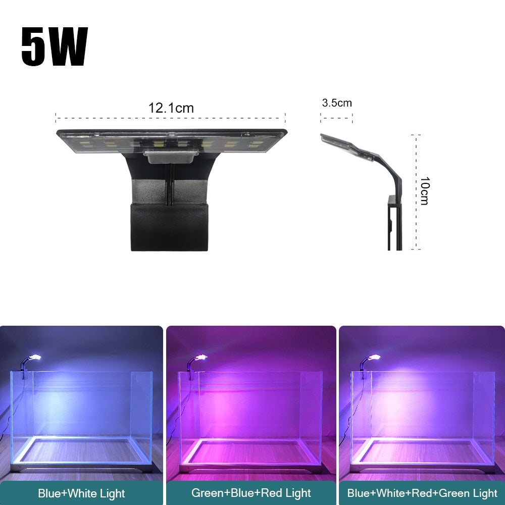 Super Slim LED Aquarium Light Lighting plants Grow Light 5W/10W/15W Aquatic Plant Lighting Waterproof Clip-on Lamp