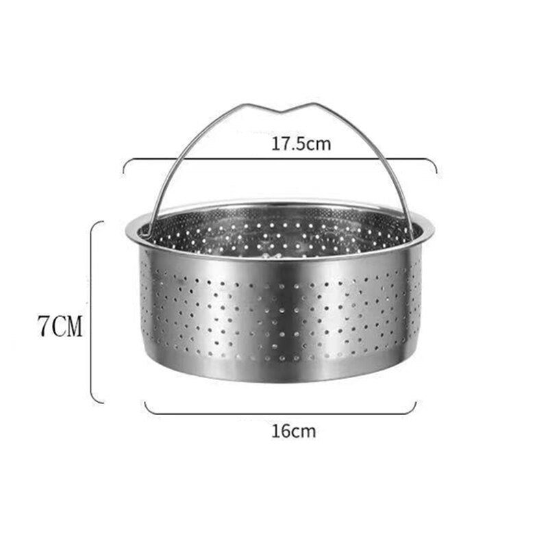 Kitchen Novel Stainless Steel Food Steamer Basket with Silicone Handle Feet Rice Pressure Cooker Steaming Grid Cooking Utensils