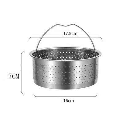 Kitchen Novel Stainless Steel Food Steamer Basket with Silicone Handle Feet Rice Pressure Cooker Steaming Grid Cooking Utensils