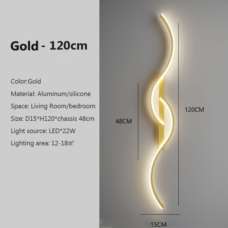 Modern LED Wall Lamp Minimalist Bedroom Bedside Led Sconce Long Strip Lustre Living Room Sofa Home Interior Lighting Fixtures