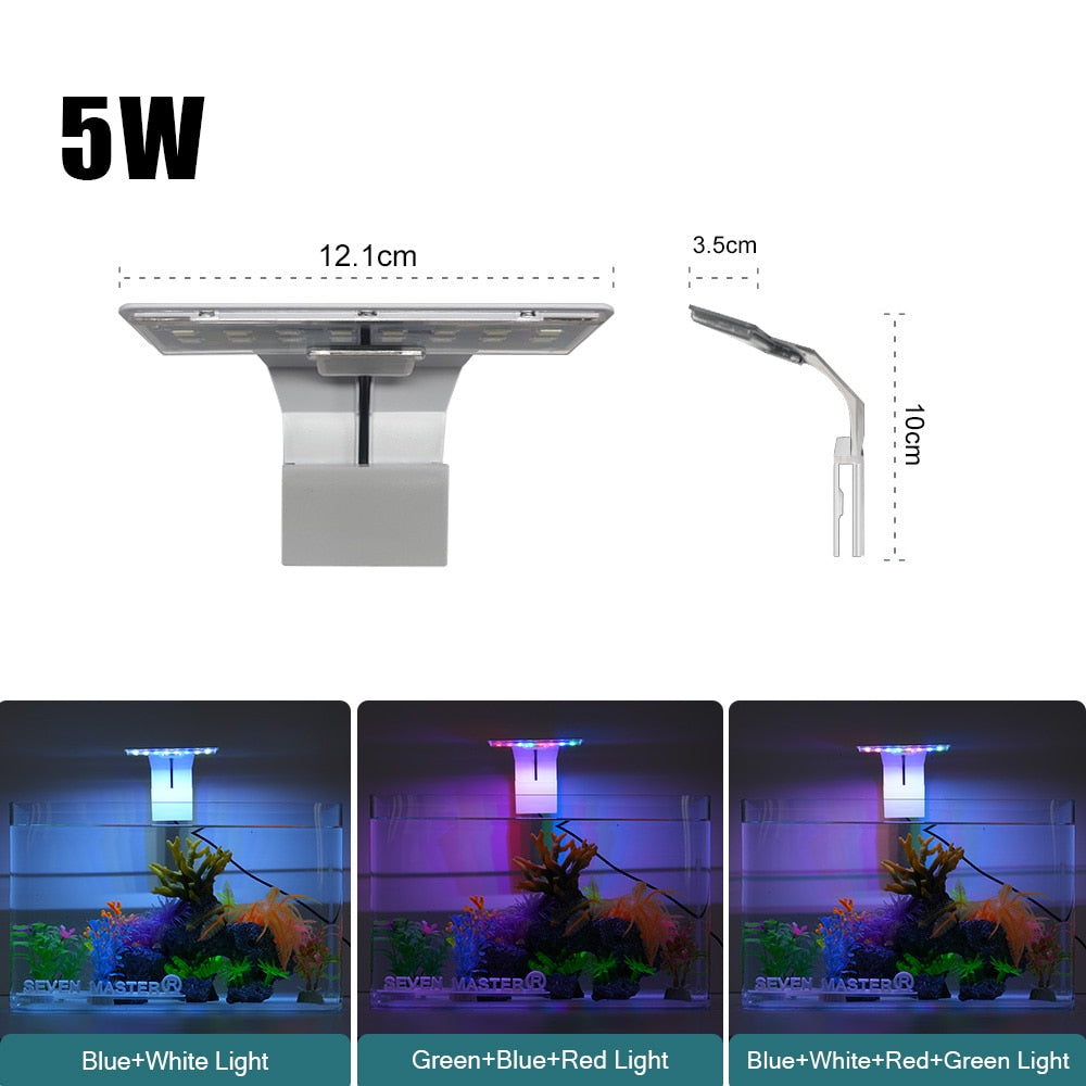 Super Slim LED Aquarium Light Lighting plants Grow Light 5W/10W/15W Aquatic Plant Lighting Waterproof Clip-on Lamp