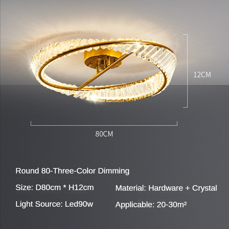 2023 Luxury Ceiling Lamps Modern Bedroom Crystal Led Chandelier Lamps Living Room Ceiling Lights Luster Indoor Lighting Fixtures