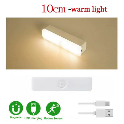 Ultra Thin USB Rechargeable LED Light Under Cabinet Lighting PIR Motion Sensor LED Kitchen Wardrobe Cabinet Lamp LED Night Light