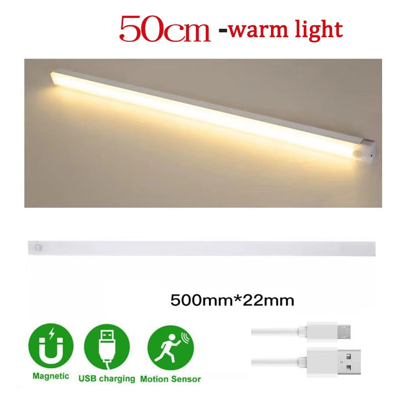 Ultra Thin USB Rechargeable LED Light Under Cabinet Lighting PIR Motion Sensor LED Kitchen Wardrobe Cabinet Lamp LED Night Light