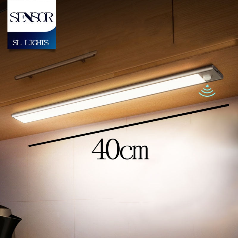 Ultra Thin USB Rechargeable LED Light Under Cabinet Lighting PIR Motion Sensor LED Kitchen Wardrobe Cabinet Lamp LED Night Light