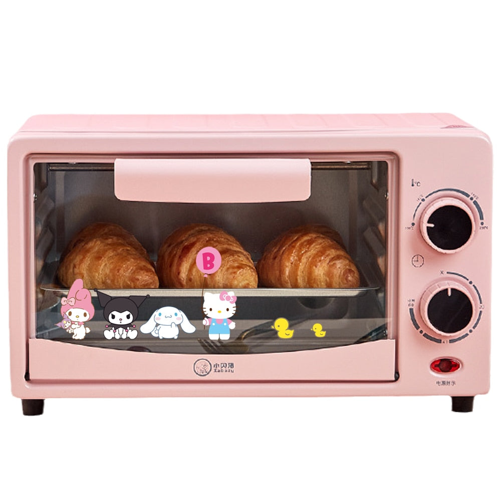 Sanrios Kuromi Cinnamoroll Hellokittys My Melody Mini Household Oven Multifunctional Double Layer Oven Kitchen Supplies 12L Gift